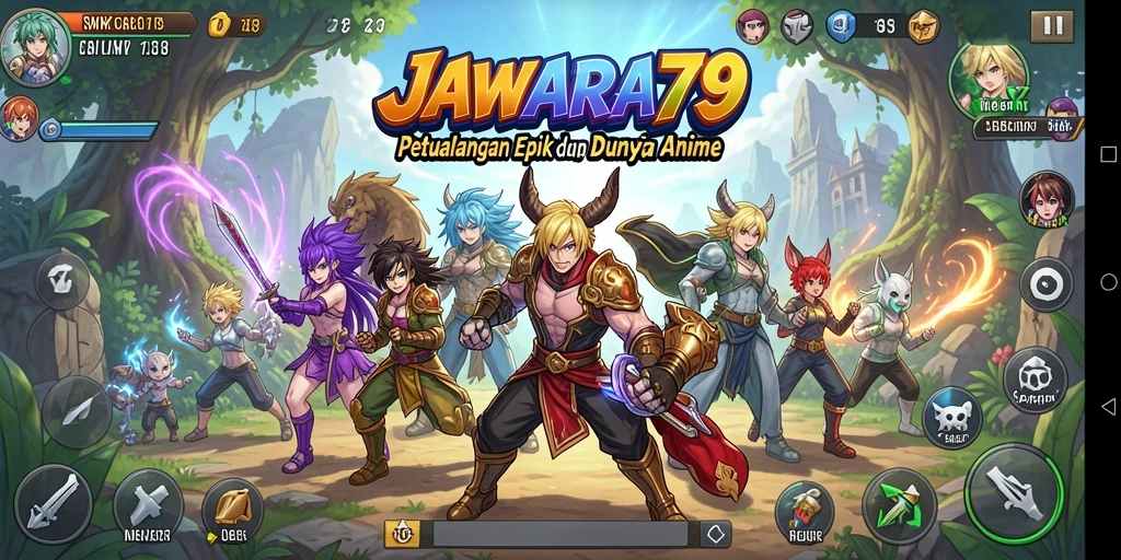Gameplay menarik JAWARA79 dengan karakter anime ikonik.