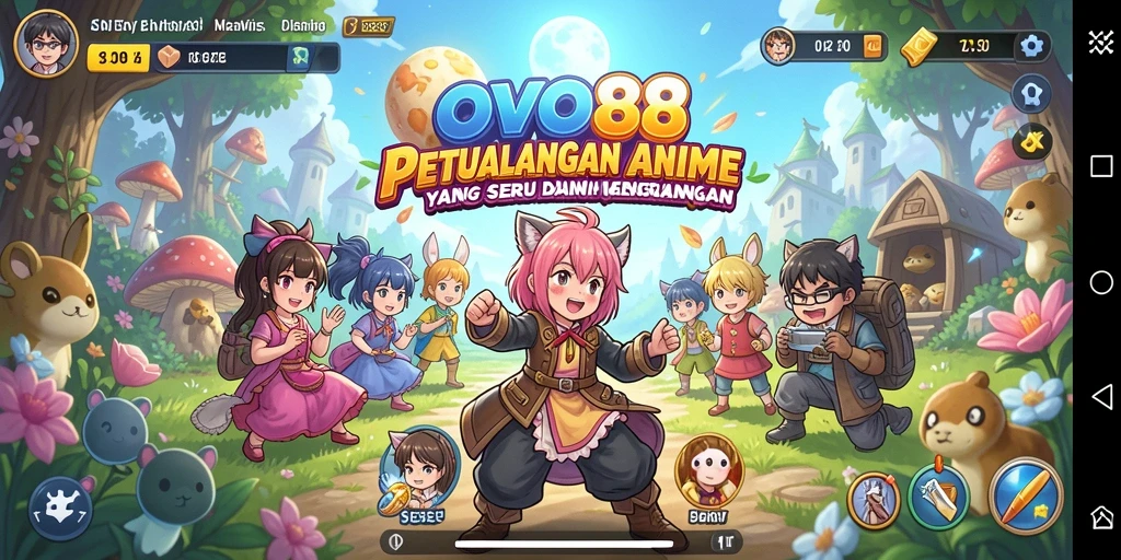 Tampilan gameplay menarik dari OVO88 yang menampilkan karakter anime.