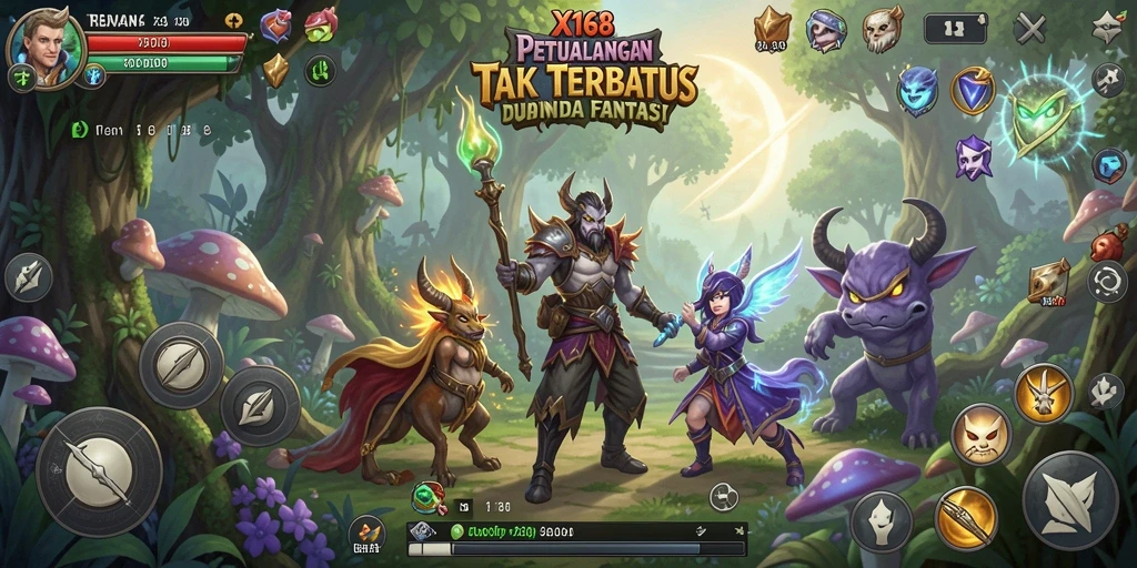 Tangkapan layar gameplay yang menunjukkan aksi petualangan di X168.